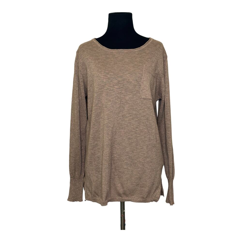 C.M.P. 55 metallic beige boatneck long sleeves sweater size L